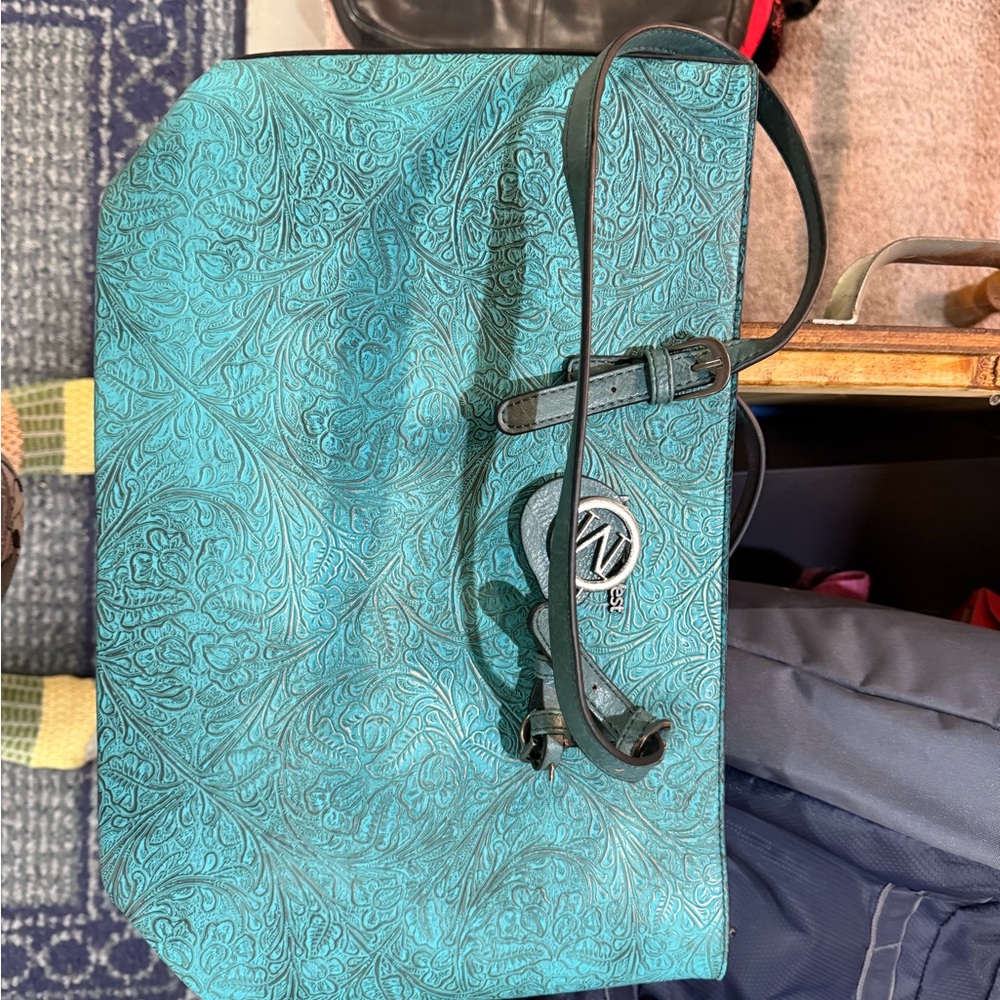 Montana West Teal and Brown Handbag